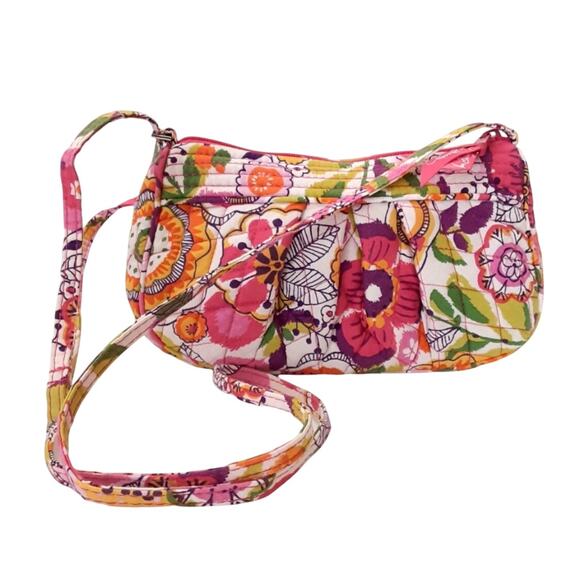 Vera Bradley Frannie Crossbody Bag Clementine Floral Pink Y2K Coquette Girly EUC - Picture 1 of 11